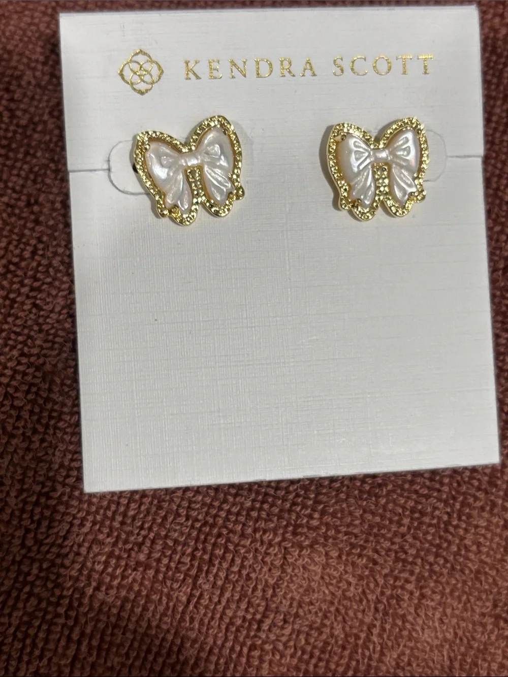 Kendra Scott Haley Gold & White Stud Earrings